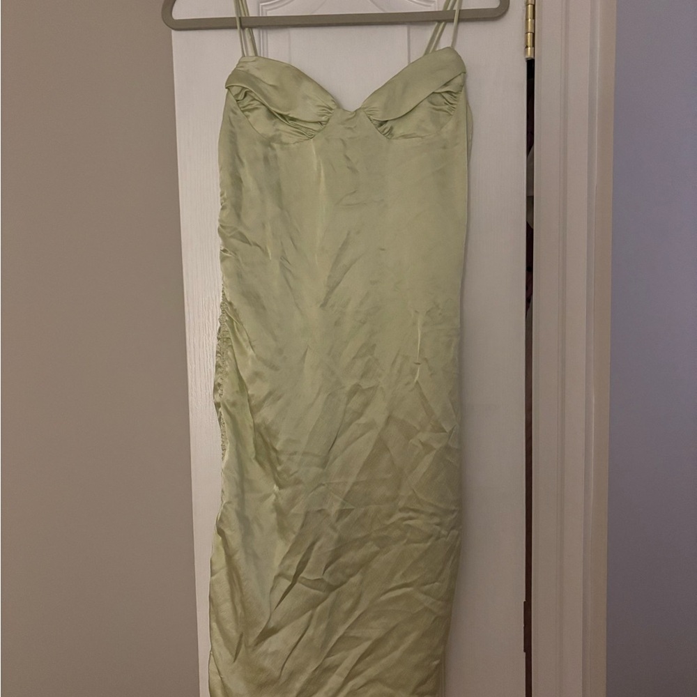 Zara fitted slip -Light Green Dress